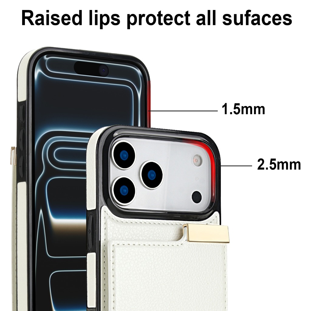 iPhone 17 Pro Max Air 17e 16e  - Leather Wallet Card Holder Phone Cover incelemesi ve fiyatı